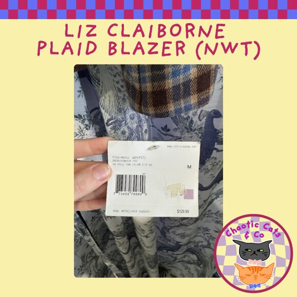 Liz Claiborne Plaid Blazer - Picture 4 of 5